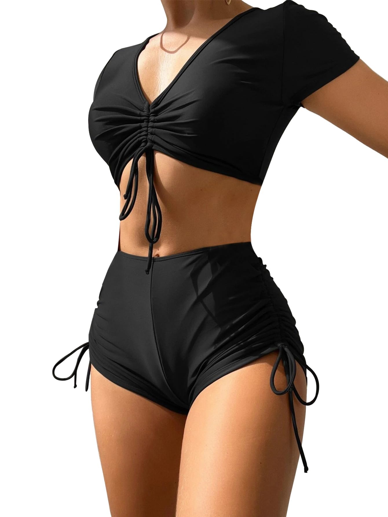  Lilosity High Waisted Tummy Control Drawstring Bikini Set for Toning Women Swimming Pool Beach
| Lilosity High Waisted 